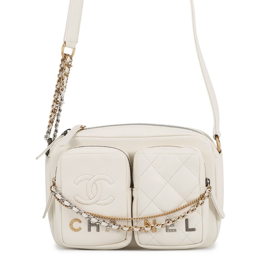 Chanel Shoulder Bag Camera Small Coco Mark Matelassé Lambskin AS2923 CHANEL W...
